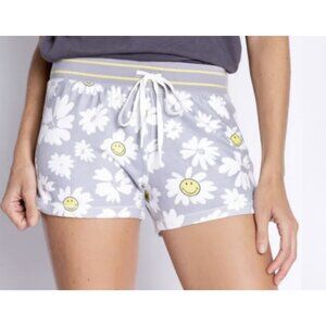 PJ Salvage Smiley Lounge Shorts  Daisy Pull on Drawstring Medium